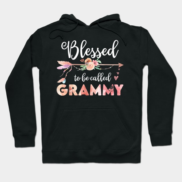 Womens Blessed Grammy Floral Grandma Mothers Day Gift Hoodie by sousougaricas